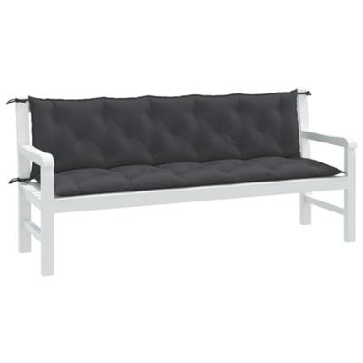 VidaXL Tuinbankkussens 2 st 180x50x7 cm stof gemêleerd antracietkleur