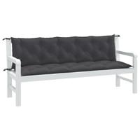 VidaXL Tuinbankkussens 2 st 180x50x7 cm stof gemêleerd antracietkleur - thumbnail