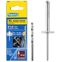 Rapid XL blindklinknagels Ø4,8 x 20 mm, 25 stuks + boor - 5000667 - 5000667 - thumbnail