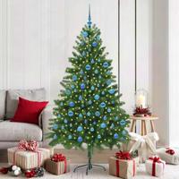 VidaXL Kerstboom met 300 led met standaard groen 180 cm pe - thumbnail