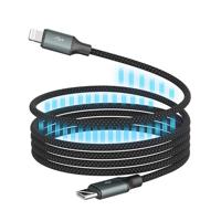 Ansmann 1700-0187 USB-kabel Apple Lightning stekker, USB-C stekker 120 cm Zwart Textielmantel - thumbnail