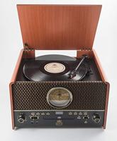 GPO Chesterton 5 In 1 Vintage Entertainment System Turntable USBRecording Wooden - thumbnail