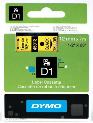 Labeltape dymo labelmanager d1 polyester 12mm geel Labeltape dymo labelmanager d1 polyester 12mm geel