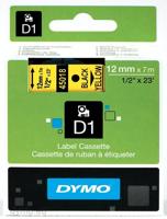 Dymo D1 tape 12 mm, zwart op geel - thumbnail