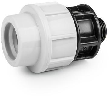 Puntstuk voor PE/tyleen - 25mm x 1 buitendraad - 16 bar