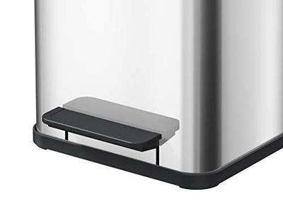 Hailo Öko duo plus M 6222000 Afvalbak 18 l RVS (b x h x d) 320 x 430 x 330 mm RVS Met voetpedaal 1 stuk(s) - thumbnail