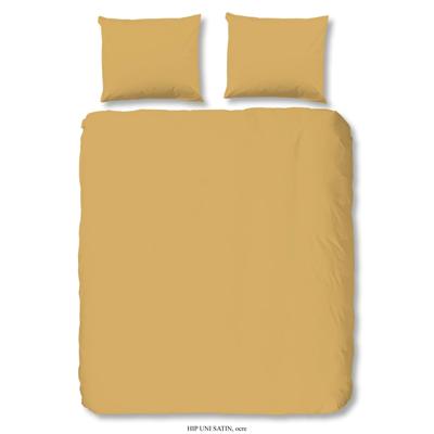 HIP Dekbedovertrek "uni dessin" - Oker - (240x200/220 cm) - Katoen Satijn