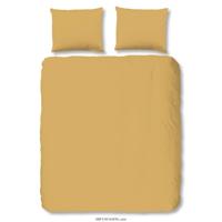 HIP Dekbedovertrek "uni dessin" - Oker - (240x200/220 cm) - Katoen Satijn - thumbnail