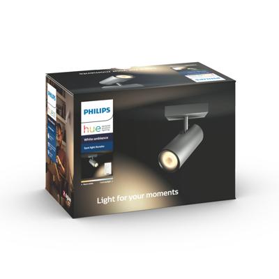 Philips Hue - Buratto Single Spot Incl. Remote Aluminium - White Ambiance - E
