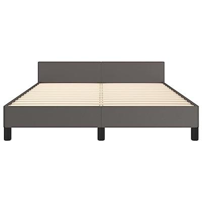 Bedframe met hoofdbord kunstleer grijs 140x190 cm