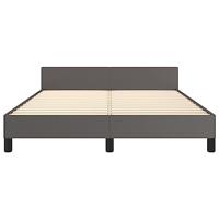 Bedframe met hoofdbord kunstleer grijs 140x190 cm - thumbnail
