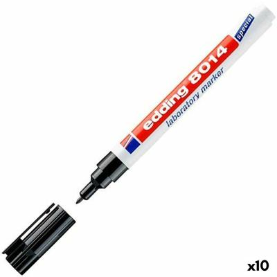 Permanente markeerstift Edding 8014 Zwart (10 Stuks)