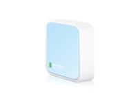 TP-Link TL-WR802N N300 WLAN nano-router (draagbaar, accesspoint, tv-adapter, repeater, router, client, 300 Mbit/s (2,4 GHz), Media, FTP server), blauw/wit - thumbnail