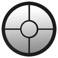 Spiegel rond 60x4 cm ijzer zwart - thumbnail