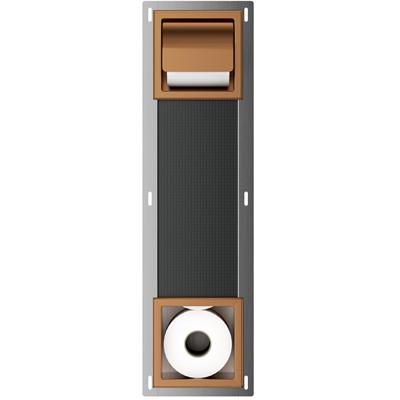Xellanz Rocko Toiletrolhouder met Klep en Reserverolhouder - Inbouw - Geborsteld Brons Koper