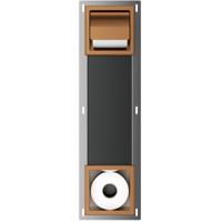 Xellanz Rocko Toiletrolhouder met Klep en Reserverolhouder - Inbouw - Geborsteld Brons Koper - thumbnail