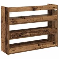 Schoenenrek 80x25x62 cm bewerkt hout oud houtkleurig - thumbnail