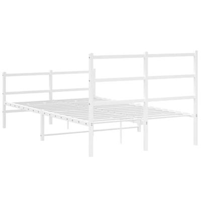 Bedframe met hoofd- en voeteneinde metaal wit 120x200 cm