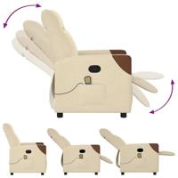 Massagestoel verstelbaar stof crèmekleurig - thumbnail