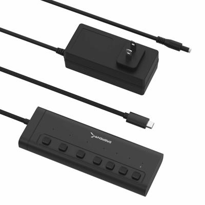 SABRENT USB C Hub 7 Port 20W met schakelaars (HB-3A4C)