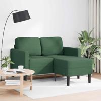 2-zitsbank met ligstoel L-vorm donkergroen 125 cm linnen - thumbnail