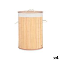 Wasmand Kipit Natuurlijk Katoen Polyester Metaal Bamboe Viscose Hout MDF 48 L 37 x 50 x 37 cm (4 Stuks) - thumbnail