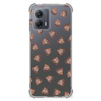 Doorzichtige Silicone Hoesje voor Motorola Moto G53 Poep Emojis - thumbnail