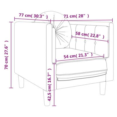 3-delige Loungeset met kussens fluweel zwart - thumbnail