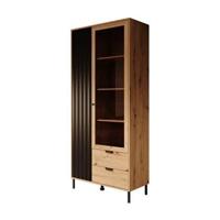 Meubella Vitrinekast Vic - Eiken - 87 cm - thumbnail