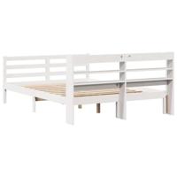 Bedframe met hoofdeinde zonder matras 160x200 cm wit - thumbnail