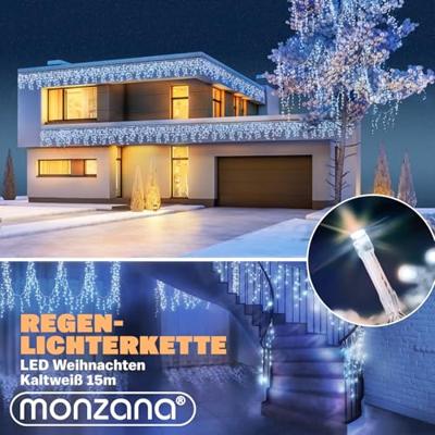 Regenlichtketting Kerstmis 400 LED's 15m met afstandsbediening - thumbnail