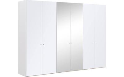 Goossens Kledingkast Easy Storage Ddk, Kledingkast 304 cm breed, 220 cm hoog, 4x glas draaideur en 2x spiegel draaideur midden Goossens Kledingkast Easy Storage Ddk, Kledingkast 304 cm breed, 220 cm hoog, 4x glas draaideur en 2x spiegel draaideur midden