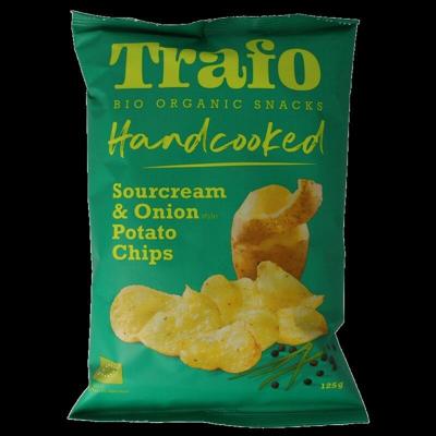Trafo Chips handcooked sour cream & onion bio 125 Gram Trafo Chips handcooked sour cream & onion bio 125 Gram