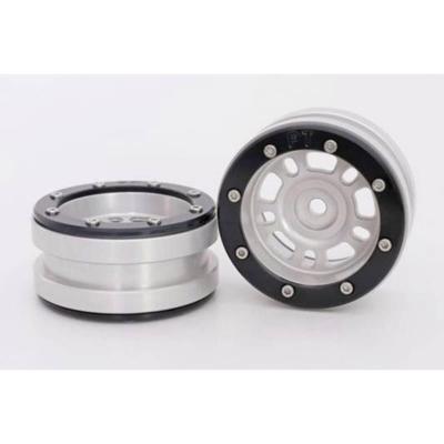 Metsafil Beadlock Wheels PT-Distractor Zilver / Zwart 1.9 (2st) Metsafil Beadlock Wheels PT-Distractor Zilver / Zwart 1.9 (2st)