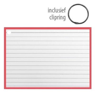 Flashcards A6 incl. clipring Rood