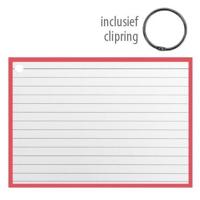 Flashcards A6 incl. clipring Rood - thumbnail