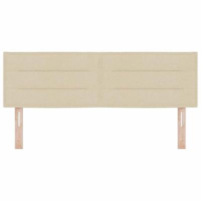 LED Hoofdbord met LED-striplichten Crème 144 cm Polyester