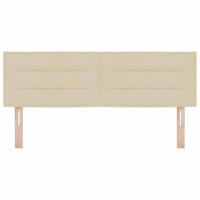 LED Hoofdbord met LED-striplichten Crème 160 cm Polyester - thumbnail