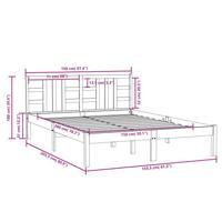 Bedframe massief hout wit 150x200 cm - thumbnail