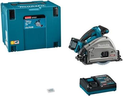 Makita sp001gu101 | 40 v max | invalcirkelzaag | 165 mm | 4,0 ah accu (1 st) | snellader | in mbox | met aws zender sp001gu101
