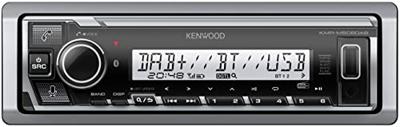 Kenwood KMR-M508DAB Autoradio enkel DIN Aansluiting voor stuurbediening, Bluetooth handsfree, DAB+ tuner, Spatwaterdicht