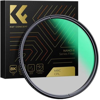 K&F Concept CPL filter Nano X 62mm - waterbestendig en krasbestendig polarisatiefilter
