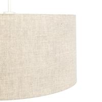 QAZQA Landelijke hanglamp wit met katoenen kap lichtgrijs 50 cm - - thumbnail