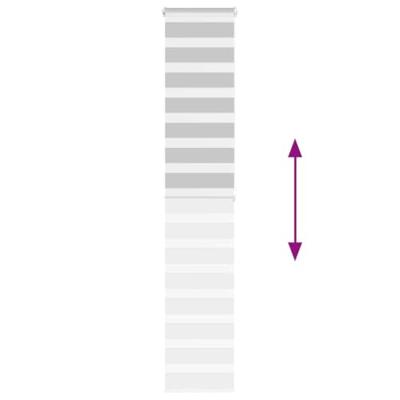 Zebra rolgordijn 50x200 cm stofbreedte 45,9cm lichtgrijs