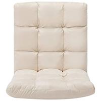 Vloerstoel inklapbaar microvezel crème - thumbnail