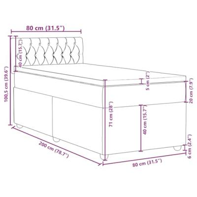 Boxspring met matras stof donkerbruin 80x200 cm