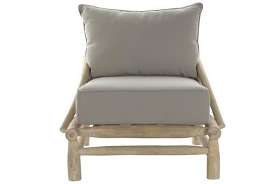 Armstoel DKD Home Decor Natuurlijk Lichtgrijs Teakboom 82 x 80 x 73 cm