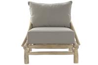 Armstoel DKD Home Decor Natuurlijk Lichtgrijs Teakboom 82 x 80 x 73 cm - thumbnail