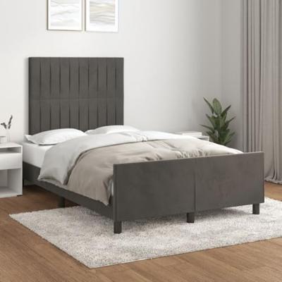 Bedframe zonder matras 120x190 cm fluweel donkergrijs