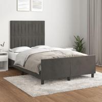 Bedframe zonder matras 120x190 cm fluweel donkergrijs - thumbnail